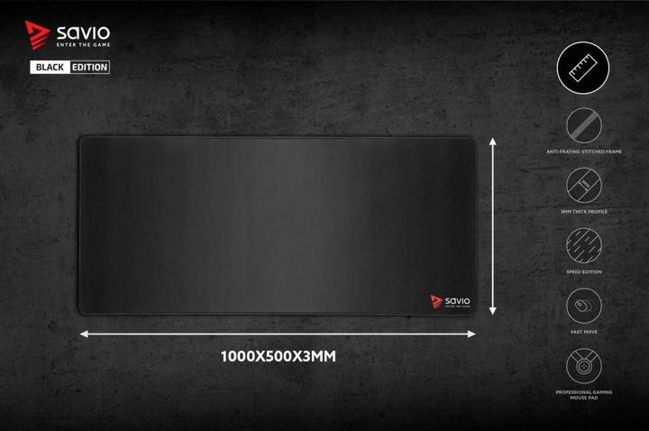 Actual product image Savio Black Edition Turbo Dynamic XXL Game Mouse Pad Black (XXL)