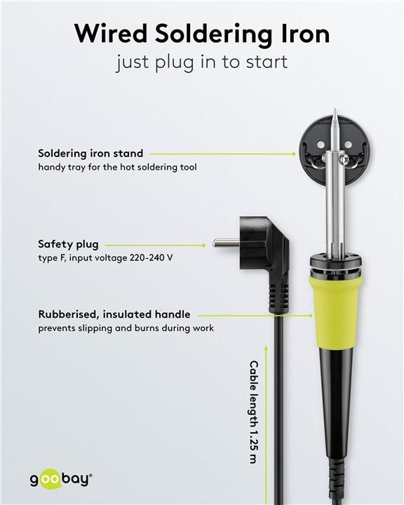 Produktbild FixPoint Lötkolben 60 W/230 V mit Lötspitzen, 1,25 m