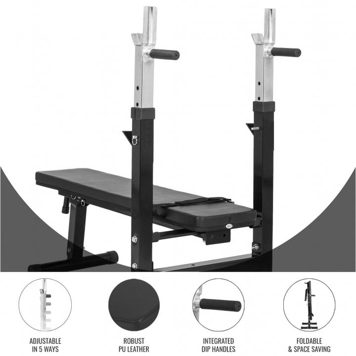 Actual product image Gorilla Sports Weight bench with shelf