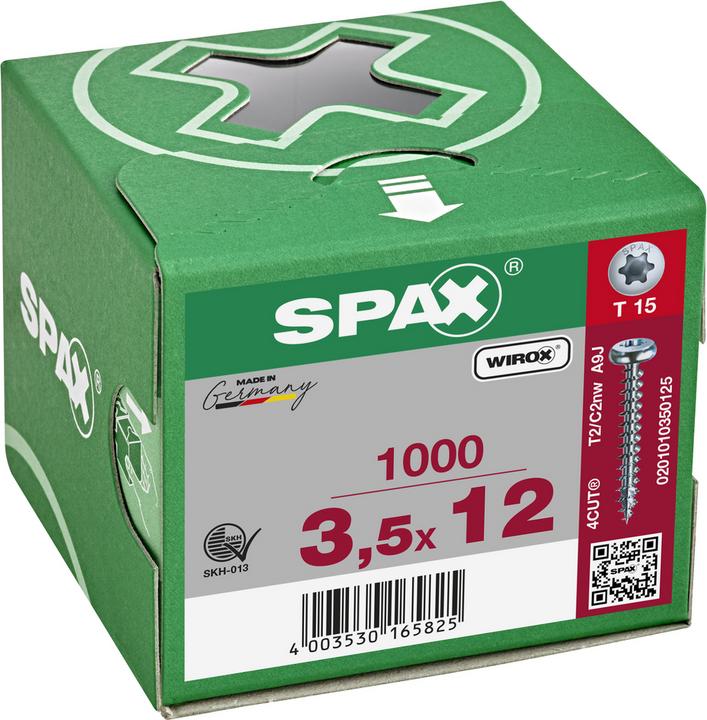Produktbild Spax Spanplattenschrauben PH T15 3,5x12 mm (1000 Schrauben pro Stück)