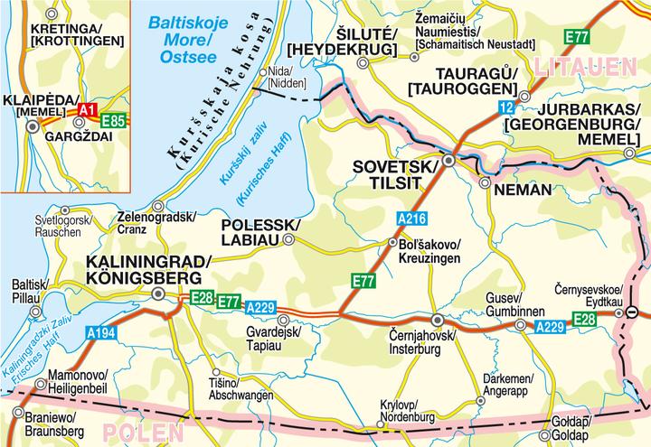 Image du produit Carte routière de la Prusse orientale septentrionale