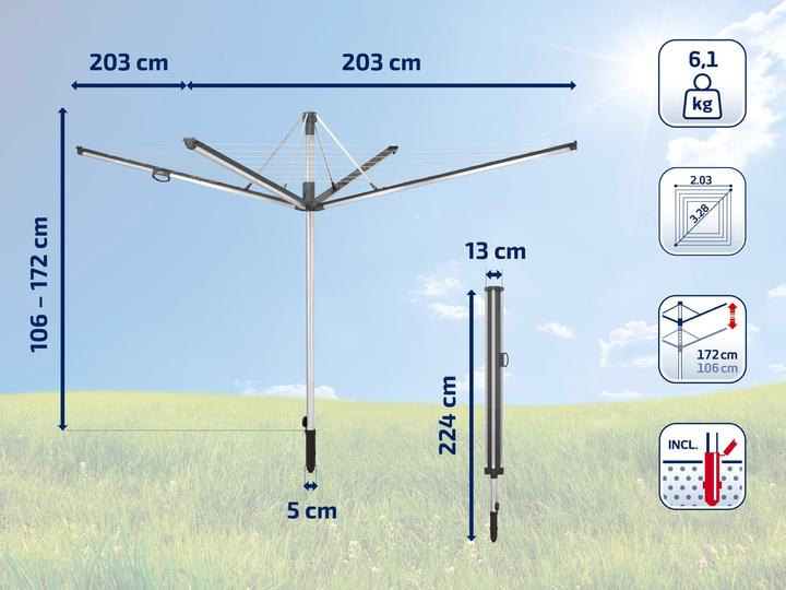 Actual product image Leifheit Linomatic 500 Plus rotary dryer (50 m)