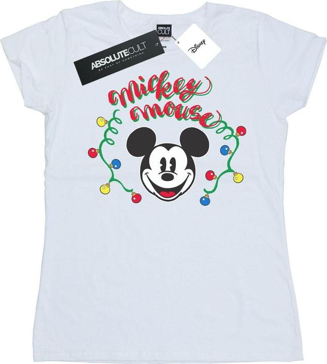 Disney Mickey Mouse Christmas Light Bulbs TShirt (L)