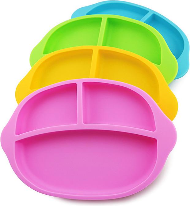 Actual product image Haakaa Silicone Divided Plate- Rust