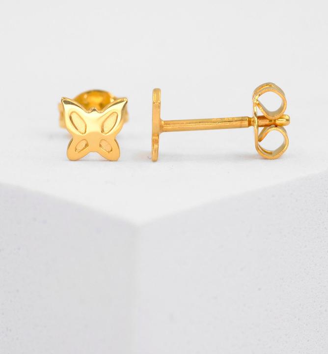 Image du produit Muau Stud earrings papillon or jaune 750, 5mm (Or 750/18 K)