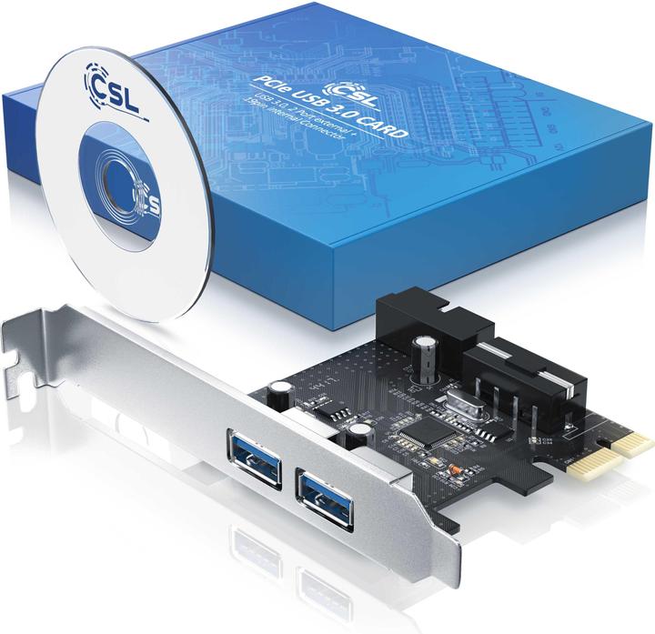 Image du produit CSL USB 3.2 Gen1 PCI Express Card PCIe Controller - 2X externes 1 x interne Header - carte d'interface