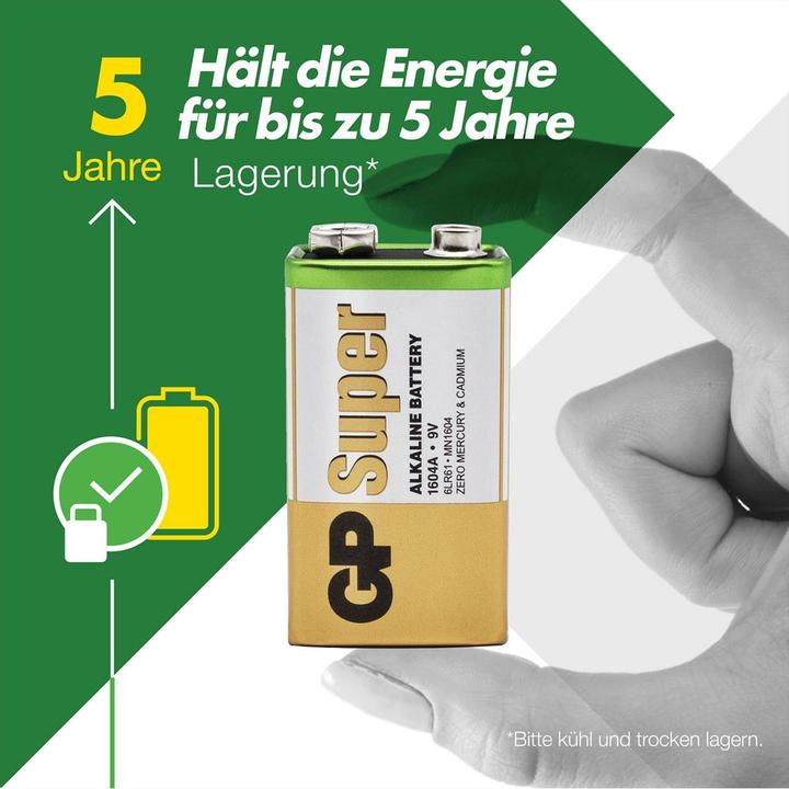 Immagine prodotto GP Batteries Batteria 9 V Batterie super alcaline 9V, 8er (1 pz., 9V Block)