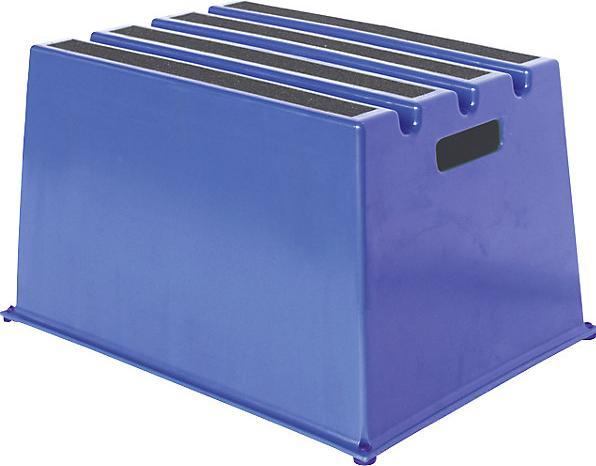 Actual product image Twinco Plastic step with non-slip step surface, max. load 150 kg, 1 step, blue. (Folding step)