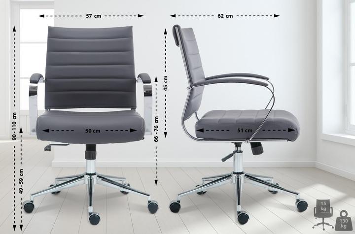 Image du produit CLP Chaise de bureau Oakland réglable en hauteur et pivotante