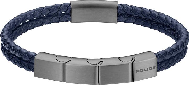 Police Parallel Armband (19 cm, Edelstahl, Leder)