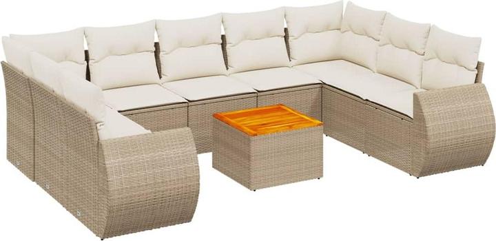 Produktbild VidaXL Gartenmöbel Sofa Garnitur Gartengarnitur Garten Sitzgruppe 10-tlg. Beige