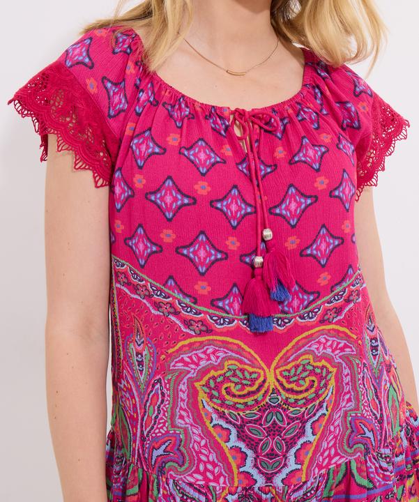 Immagine prodotto Joe Browns Printed Crochet Lace Trim Tassel Top (12)