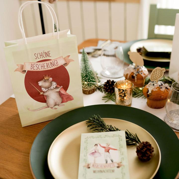 Produktbild Papierdrachen 6 bunt bedruckte Geschenktüten – Nussknacker (Geschenktüte, 6 x)