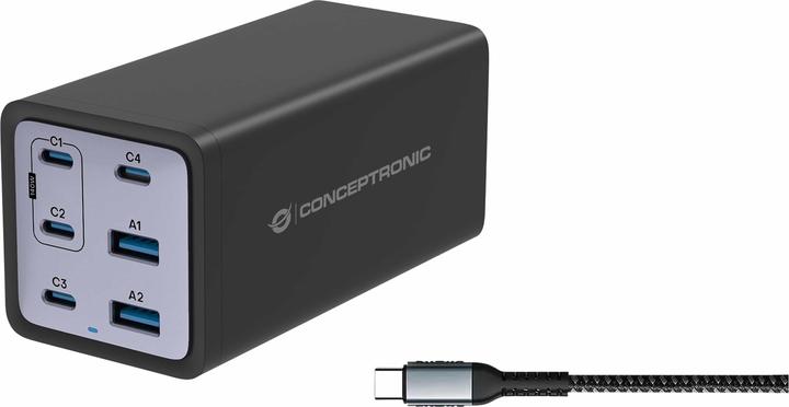 Conceptronic Charger 4Port 200W,4xUSB-C,2x 3-in-1 USB-A bw (200 W)