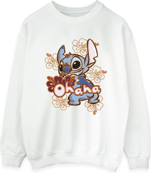 Disney Lilo And Stitch Ohana Orange Hibiscus Sweatshirt (XXL)