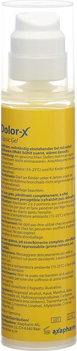 Nährwerte und Zutaten Dolor-X Classic Gel Airless Dispenser (1 x, 200 ml, 258 g)