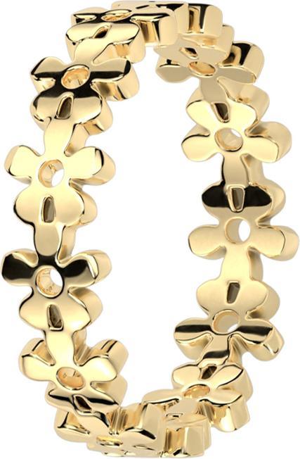 Star Piercing Ring vergoldet verbundene Blumen (Chirurgenstahl 316L, ohne Messing)