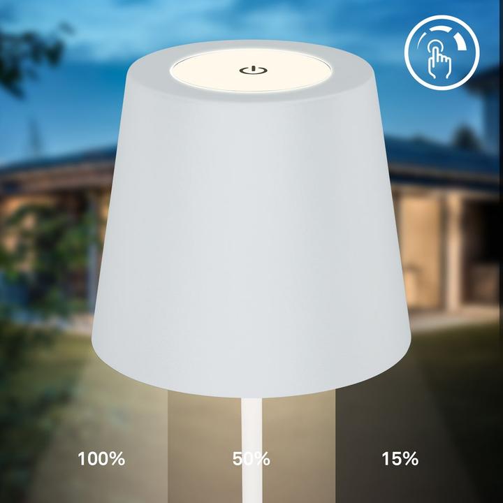 Actual product image B.K.Licht LED rechargeable table lamp, IP44, 2.5W, white