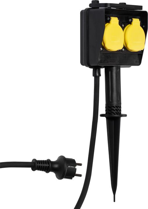 Vivanco Garden spike with 2 Schuko sockets, with child safety lock, self-closing lid, with cable (3 m, CEE 7/4)