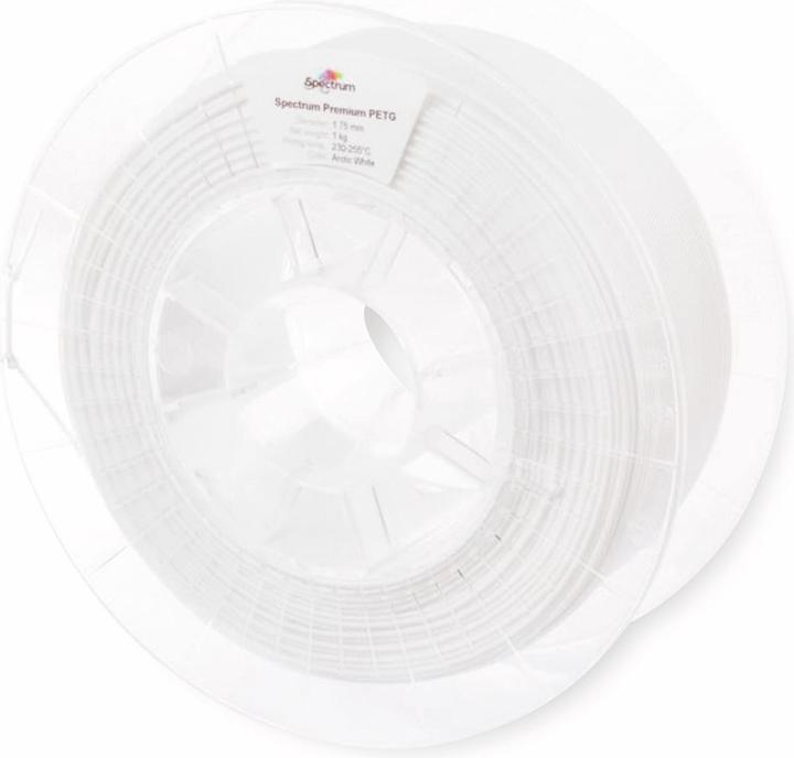 Actual product image Filament / PETG / ARCTIC WHITE / 1.75 mm / 1 kg (PETG, 1.75 mm, 1400 g, White)