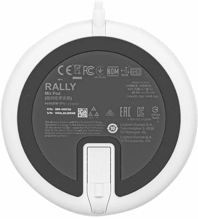 Productafbeelding Logitech Rally Mic Pod accessoire voor de Rally Ultra-HD ConferenceCam - OFF-WHITE - WW