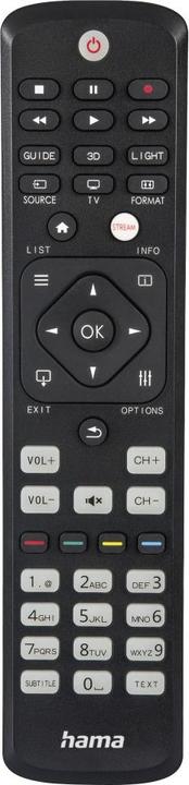 Image du produit Hama Télécommande universelle pour téléviseurs Philips, IR, apprentissage, touches lumineuses (Télécommande universelle, Infrarouge)