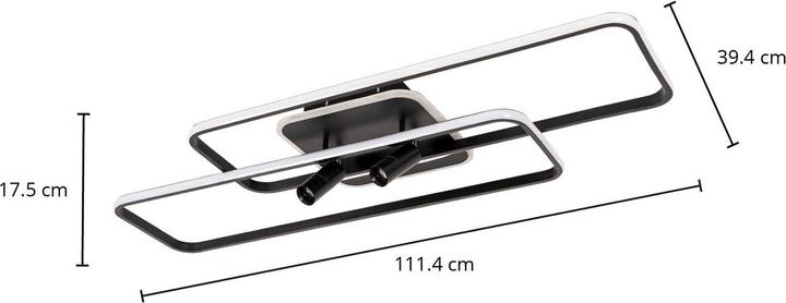 Produktbild Lucande Tival LED-Deckenlampe, lang, schwarz (2190 lm)