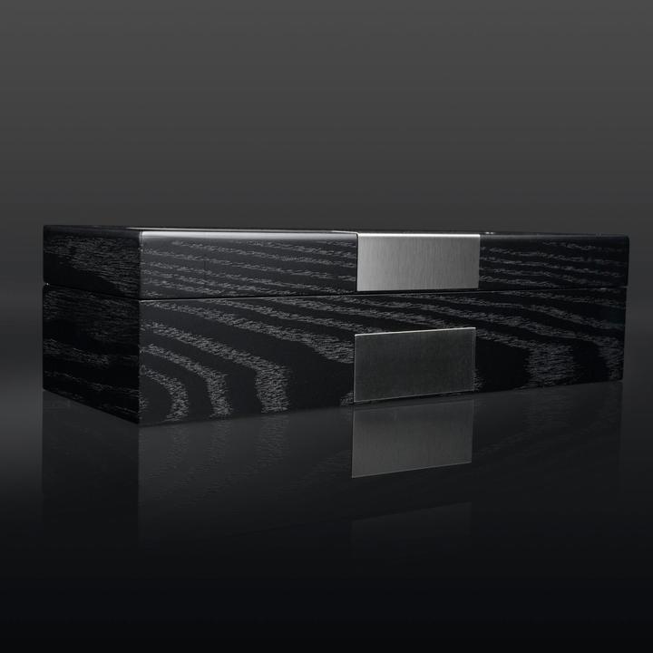 Actual product image Heisse & Söhne Watch box Monteray 5 Ash - Black Silk Matt