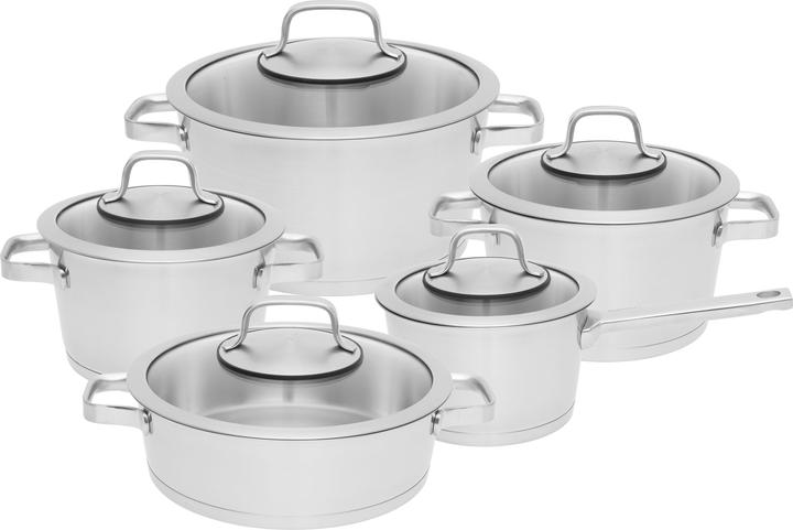 Produktbild BergHoff Kochtopfset 10tlg Manhattan (16 cm, Pfannenset + Topfset, Edelstahl)