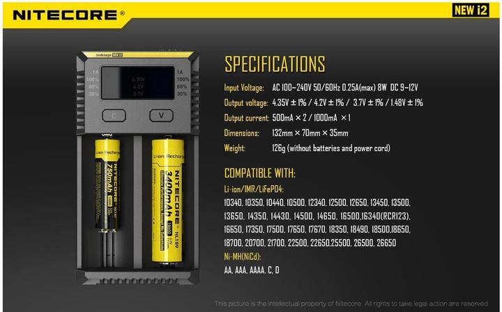 Image du produit Nitecore Nouveau i2 (1 pcs, 18650, Chargeurs sans batterie)
