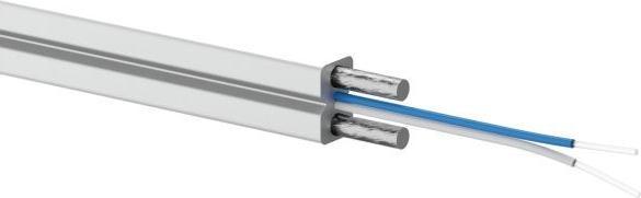 Actual product image Alantec Fibre optic cable OS2 FTTH flat SM 2J 9/125 LSOH white reinforced with two steel rods 1000m (1000 m)