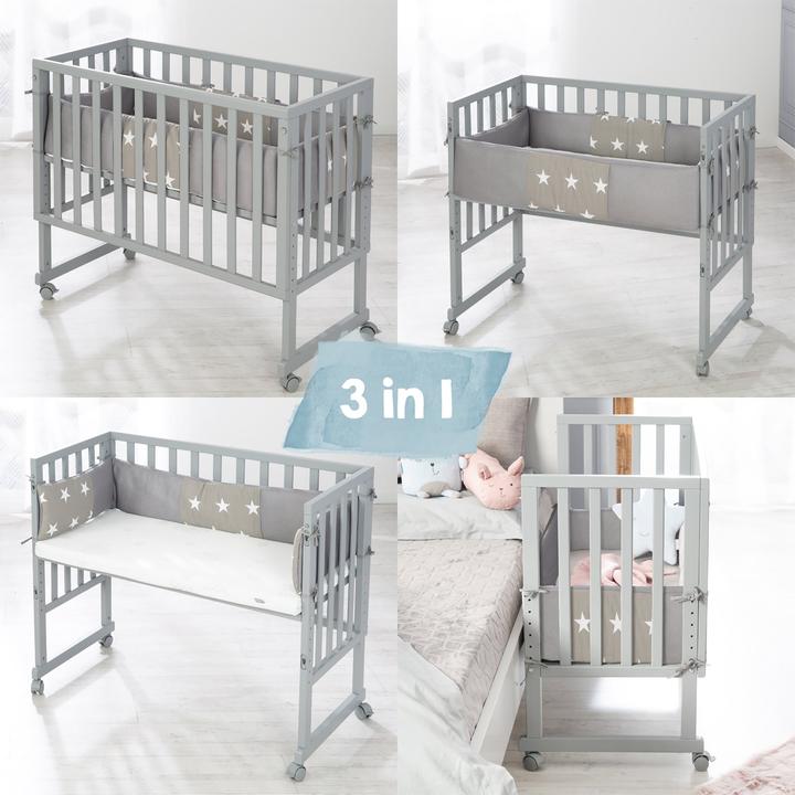Produktbild Roba Stuben- & Beistellbett 3in1 mit Barriere Little Stars