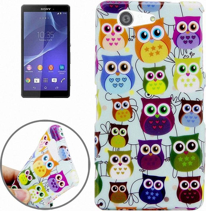 Produktbild König Design Schutzhülle Handytasche Etuis TPU für Handy Sony Xperia Z3 Compact Bunte Eulen Versammlung (Sony Xperia Z3 Compact)