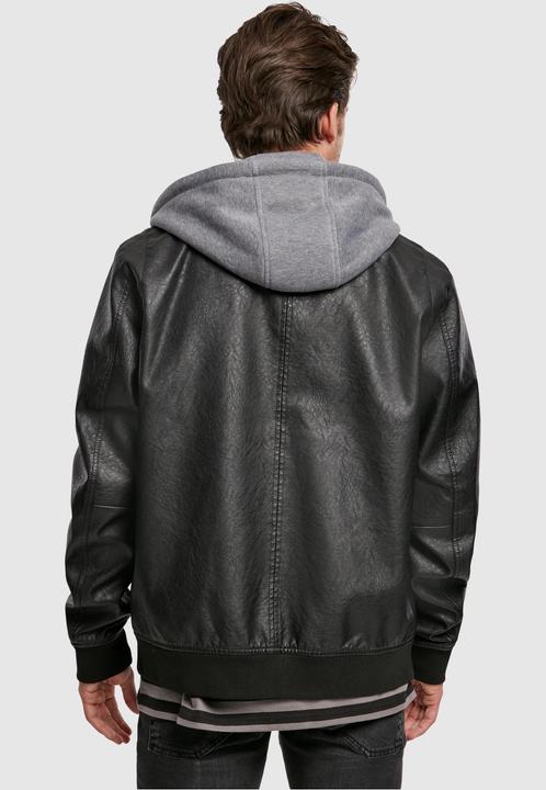 Immagine prodotto Urban Classics Giacca in pelle sintetica con cappuccio in pile (M)