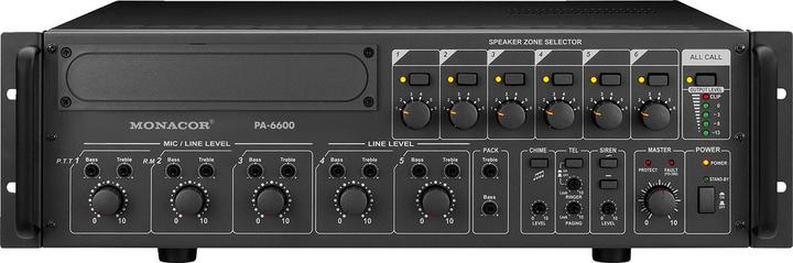 Actual product image Monacor ELA amplifier PA-6600 600 W 6 zones (Amplifier)