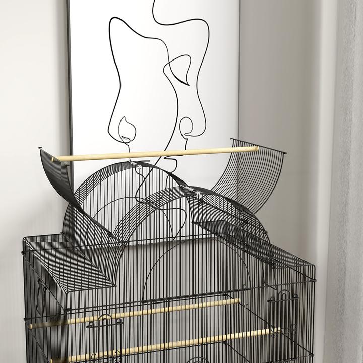 Image du produit PawHut Vogelkäfig Stahl, Kunststoff Schwarz