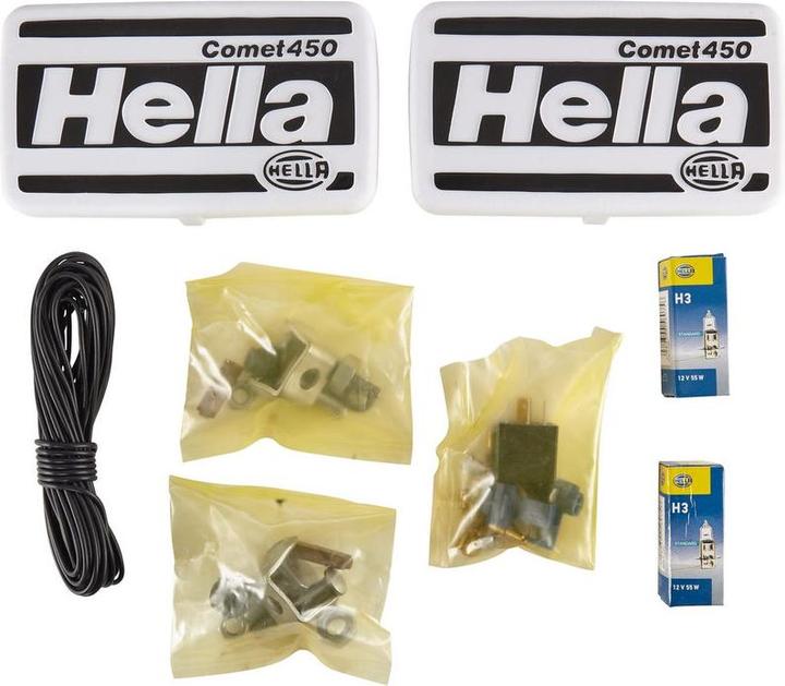 Actual product image Hella Halogen Comet 450 driving lamp set, upright