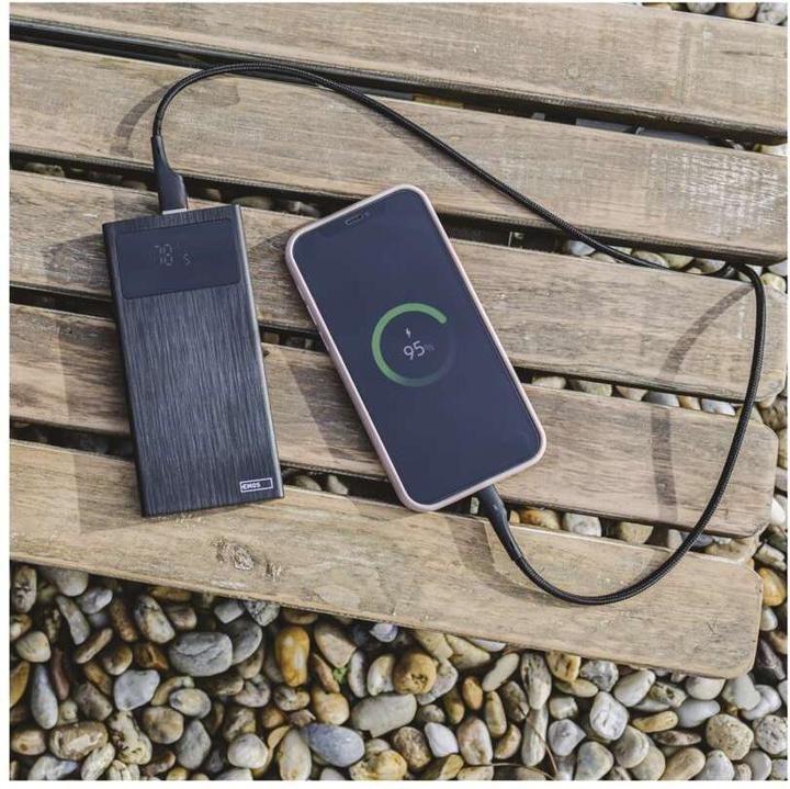 Produktbild Emos Powerbank BetaQ 10, 10 000 mAh, 22,5 W, schwarz (10000 mAh, 22.50 W, 37 Wh)