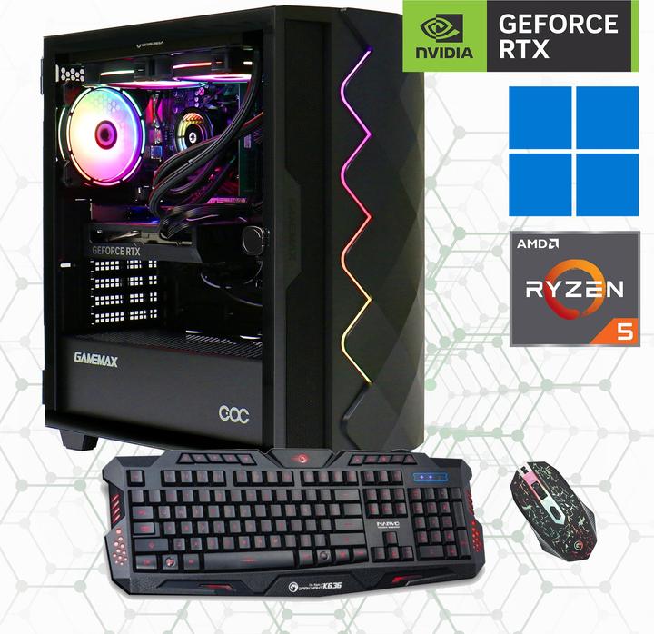 Actual product image Hyrican Gamemax Diamond BK 7166 - Ryzen 5 5500 - 16GB RAM - 1GB SSD - GeForce RTX 4060 (AMD Ryzen 5 5500, 16 GB, 1000 GB, GeForce RTX 4060)