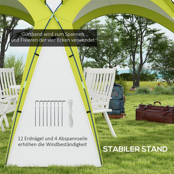 Produktbild Outsunny Event Pavillon Polyester, Fiberglas Grün (350 cm, 350 cm)