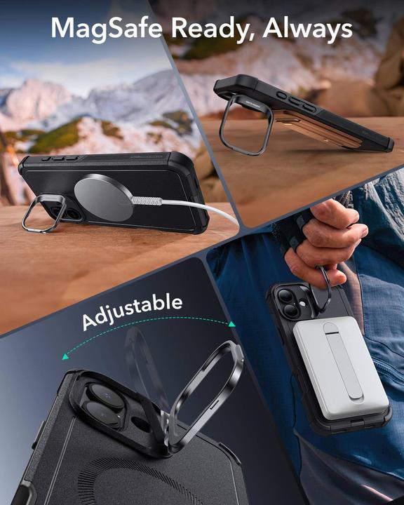 Produktbild ESR Cyber Armor HaloLock Case mit Stash Stand (Apple iPhone 16 Plus)