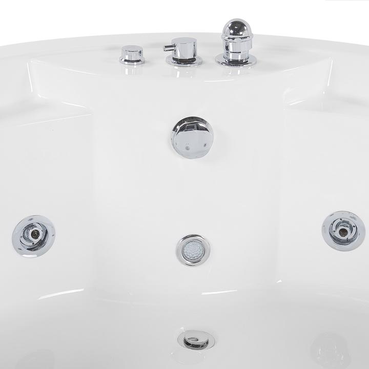 Produktbild Beliani Badewanne-Whirlpool mit Bluetooth Lautsprecher weiss Eckmodell 150 x 114 cm MILANO (412 l, 181 cm, 150 cm)
