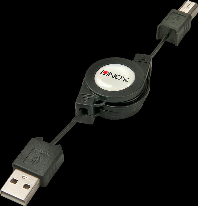 Produktbild Lindy Verlängerungskabel aufrollbar (0.80 m, USB 2.0)