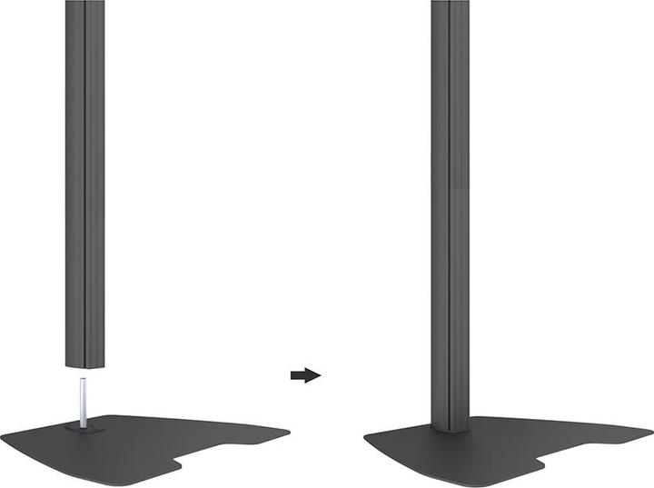 Image du produit Multibrackets Plaque de sol avec colonne, pour série Pro, aluminium, noir