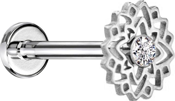 Produktbild Star Piercing Flared Tunnel schwarz Totenkopf mit Schlange links (Chirurgenstahl 316L, ohne Messing)