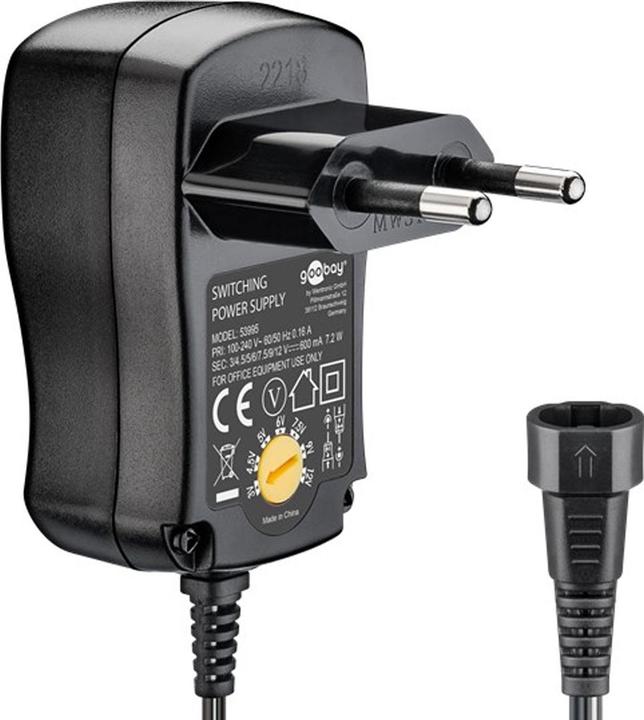 Produktbild Goobay 3 V - 12 V Universal-Netzteil 0.6 A