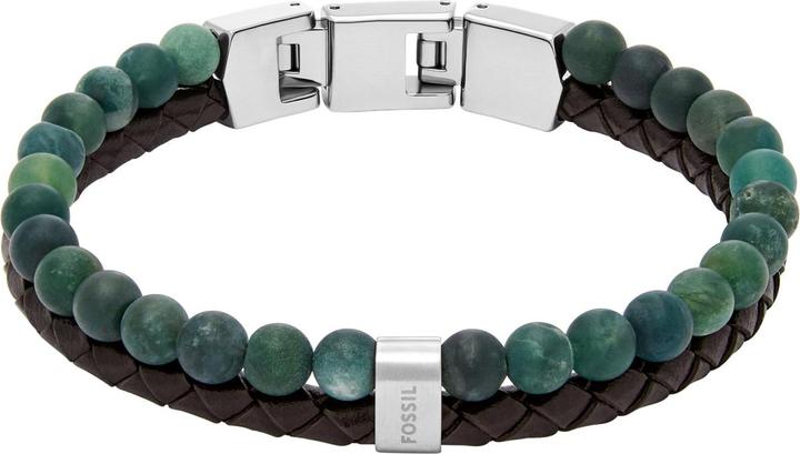 Fossil Armband JEWELRY (21.50 cm, Leder, Edelstahl)