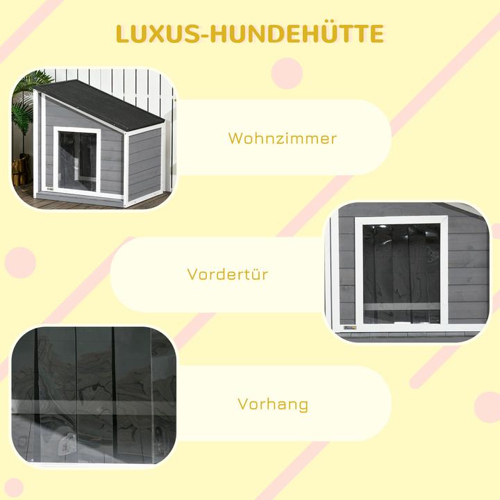 Actual product image PawHut Dog kennel with opening pitched asphalt roof (Dog house)