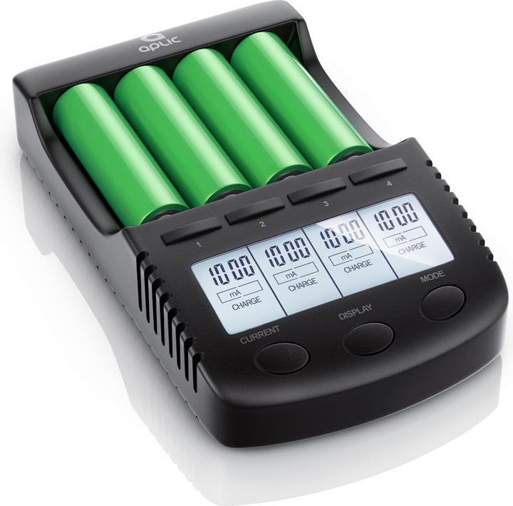Produktbild Aplic Batterie Ladegerät 1000 mA, für Akku, mit USB-Ladeport für Li-ion / 18650 / Ni-MH / Ni-CD Akkus (18650, AA, AAA, Ladegerät ohne Akku)