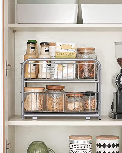 Actual product image Songmics Kitchen shelf 2 drawers silver